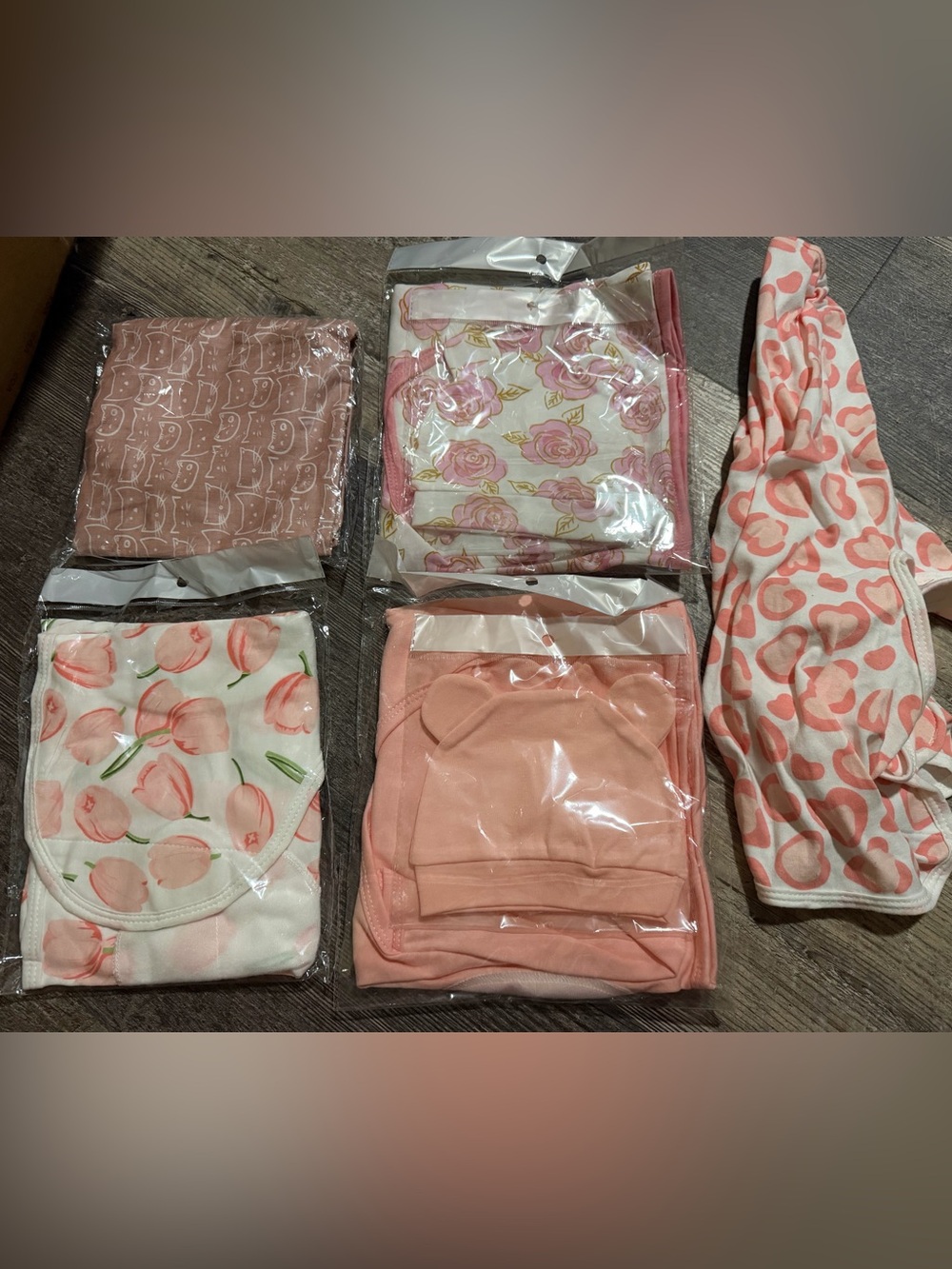 5-Pack Baby Girl Swaddle Blanket Bundle Floral Pink Newborn